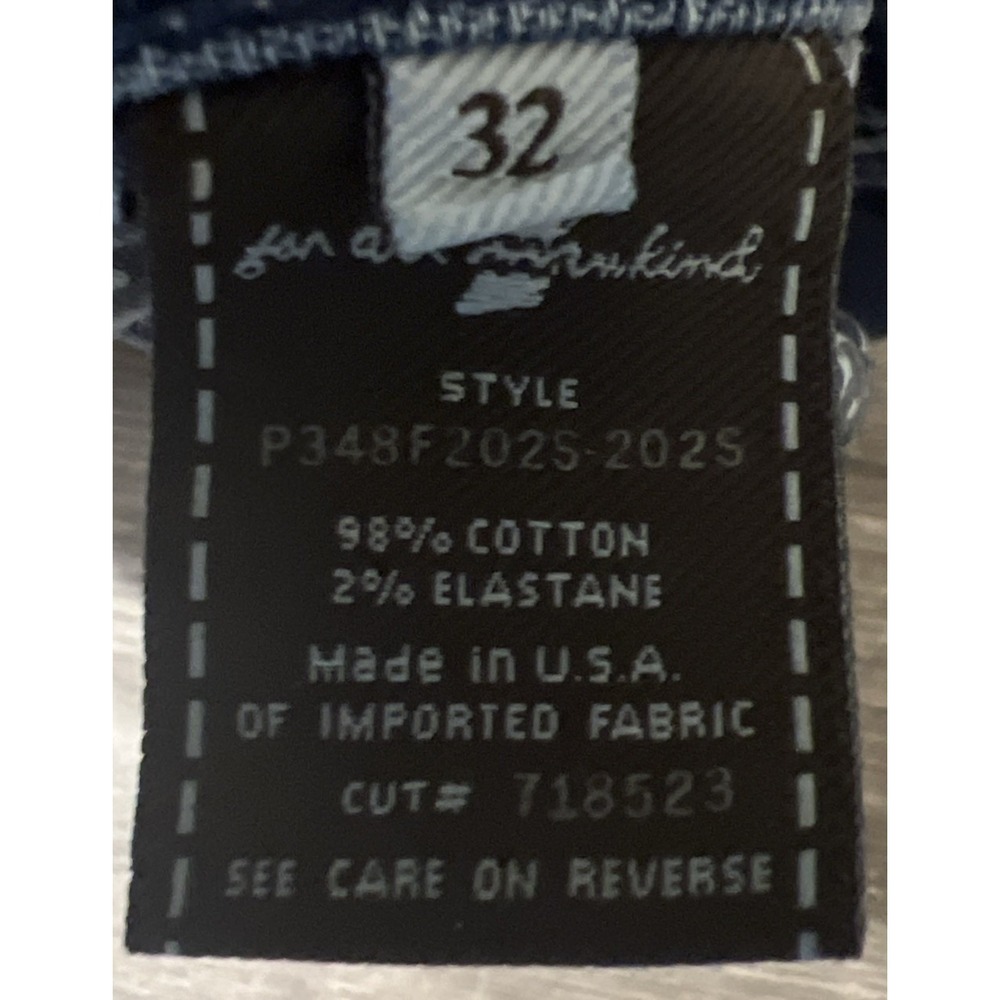 7 For All Mankind Vintage Crop Dojo Blue Jean Low Rise Medium Wash Sz 32 (34x20) - Picture 5 of 11